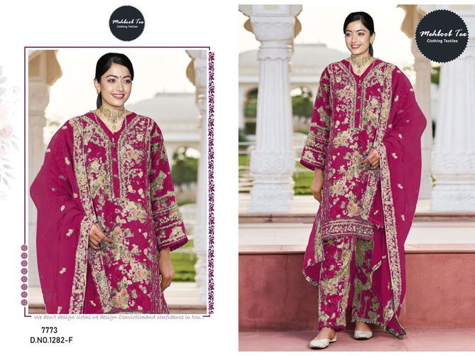 R 1282 Mehbbob Tex Organza Digital Printed Pakistani Readymade Suits Wholesale Market In Surat